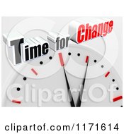 Clipart of a 3d Clock with Time for Change Text on Gray - Royalty Free CGI Illustration by MacX #COLLC1171614-0098