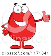 Cartoon Of A Red Egg Mascot Holding A Thumb Up Royalty Free Vector Clipart