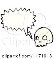 Cartoon Of A Talking Human Skull Royalty Free Vector Clipart