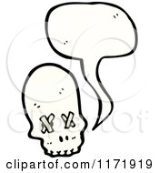 Cartoon Of A Talking Skull With Bandaged Eye Sockets Royalty Free Vector Clipart