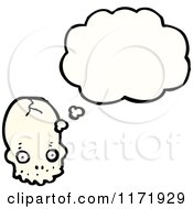 Cartoon Of A Thinking Skull Royalty Free Vector Clipart