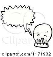 Cartoon Of A Talking Skull With A Mustache Royalty Free Vector Clipart