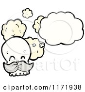 Cartoon Of A Thinking Human Skull Royalty Free Vector Clipart