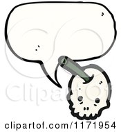 Cartoon Of A Talking Cherry Skull Royalty Free Vector Clipart