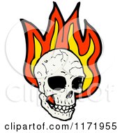 Human Skull Over Flames
