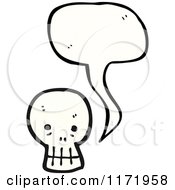 Cartoon Of A Talking Human Skull Royalty Free Vector Clipart