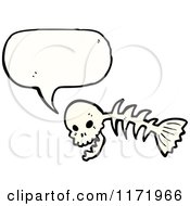 Cartoon Of A Talking Fish Bone Royalty Free Vector Clipart