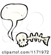 Cartoon Of A Talking Fish Bone Royalty Free Vector Clipart