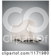 Clipart Of A 3d White Human Face Mask Resting On A Surface Over Gray Royalty Free CGI Illustration