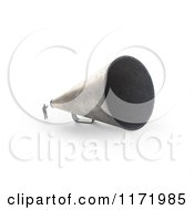 Poster, Art Print Of 3d Tiny Person Speaking Through A Giant Megaphone On White