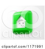Poster, Art Print Of 3d Green House Shaped Electrical Socket On White
