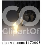 Clipart Of A 3d Glowing Leader Speaking To A Crowd Royalty Free CGI Illustration by Mopic