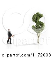 3d Man With An Axe Looking Upat A Dollar Tree