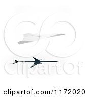 Poster, Art Print Of 3d Paper Plane With A Jetliner Shadow On White