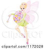Poster, Art Print Of Blond Easter Fairy Holding A Wand And Egg