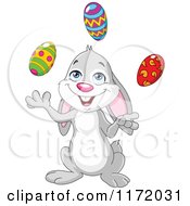 Poster, Art Print Of Happy Easter Bunny Juggling Eggs