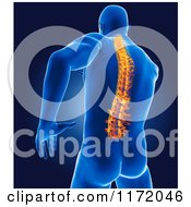 Clipart Of A 3d Xray Man With A Glowing Spine Royalty Free CGI Illustration