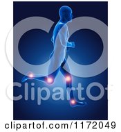 Poster, Art Print Of 3d Xray Man Running With Glowing Joints