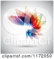 Cartoon Of An Abstract Colorful Wing Spiral On Gray Royalty Free Vector Clipart by KJ Pargeter