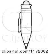 Clipart Of A Black And White Drafting Pencil Royalty Free Vector Illustration