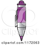 Clipart Of A Purple Drafting Pencil Royalty Free Vector Illustration