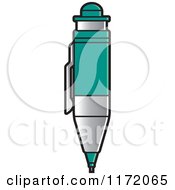 Clipart Of A Turquoise Drafting Pencil Royalty Free Vector Illustration