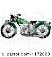 Poster, Art Print Of Green Vintage Motorcycle