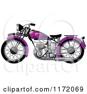 Poster, Art Print Of Purple Vintage Motorcycle