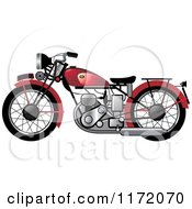 Poster, Art Print Of Red Vintage Motorcycle