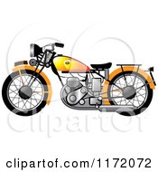 Poster, Art Print Of Yellow Vintage Motorcycle