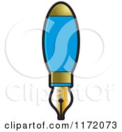 Poster, Art Print Of Blue And Gold Fountain Pen
