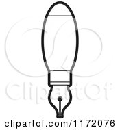 Clipart Of A Black And White Fountain Pen Royalty Free Vector Illustration
