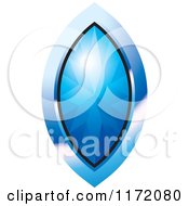 Clipart Of A Long Blue Diamond Or Gemstone With A Frame Royalty Free Vector Illustration