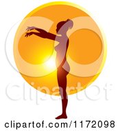 Poster, Art Print Of Pregnant Woman Silhouetted Against The Sun Showing The Growth Of Her Belly