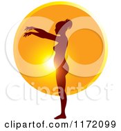 Poster, Art Print Of Pregnant Woman Silhouetted Against The Sun Showing The Growth Of Her Belly 2