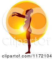 Poster, Art Print Of Pregnant Woman Silhouetted Against The Sun Showing The Growth Of Her Belly 7