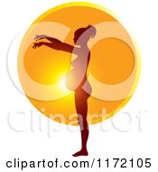Poster, Art Print Of Pregnant Woman Silhouetted Against The Sun Showing The Growth Of Her Belly 8