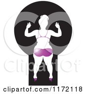 Clipart Of A Chubby Woman In A Purple Bikini Through A Key Hole Royalty Free Vector Illustration by Lal Perera