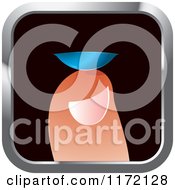 Clipart Of A Square Icon Of A Finger Holding A Contact Lens 2 Royalty Free Vector Illustration