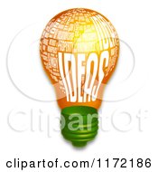 Clipart Of An Orange Lightbulb With Ideas And Other Words Collaged Onto The Glass Royalty Free CGI Illustration by MacX