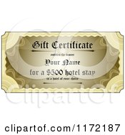 Poster, Art Print Of Golden Gift Certificate With Sample Text