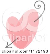 Poster, Art Print Of Pink Heart And Cupids Arrow