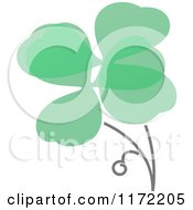 Poster, Art Print Of Clipart Of A  Green Abstract Shamrock Royalty Free Vector Illustration
