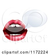 Cartoon Of A Talking Mouth With A Speech Bubble Royalty Free Vector Clipart by AtStockIllustration