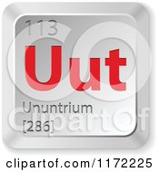 Poster, Art Print Of 3d Red And Silver Ununtrium Chemical Element Keyboard Button