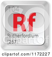 Poster, Art Print Of 3d Red And Silver Rutherfordium Chemical Element Keyboard Button