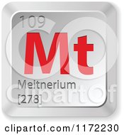 Poster, Art Print Of 3d Red And Silver Meitnerium Chemical Element Keyboard Button