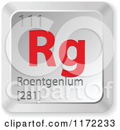Poster, Art Print Of 3d Red And Silver Roentgenium Chemical Element Keyboard Button