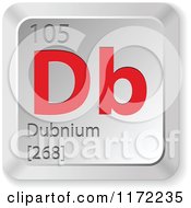 Poster, Art Print Of 3d Red And Silver Dubnium Chemical Element Keyboard Button