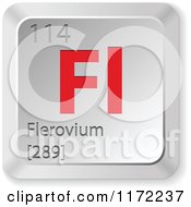 Poster, Art Print Of 3d Red And Silver Flerovium Chemical Element Keyboard Button